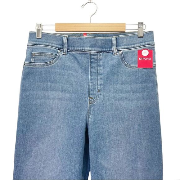 NWT SPANX Flare Jeans Size Large Tall Stonewashed Blue Pull-On Stretch Denim NEW - Picture 6 of 13